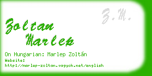 zoltan marlep business card